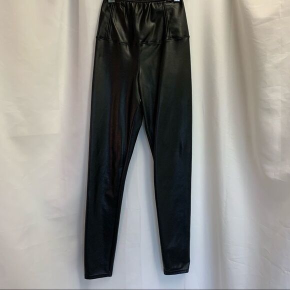 Aritzia Wilfred Free Black Daria Faux leather leggings high waisted Sz XS - Picture 9 of 9